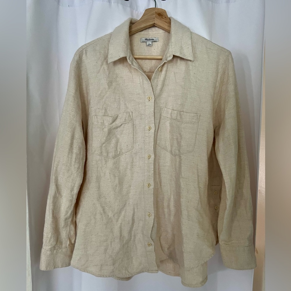 Madewell long sleeve button up over shirt
